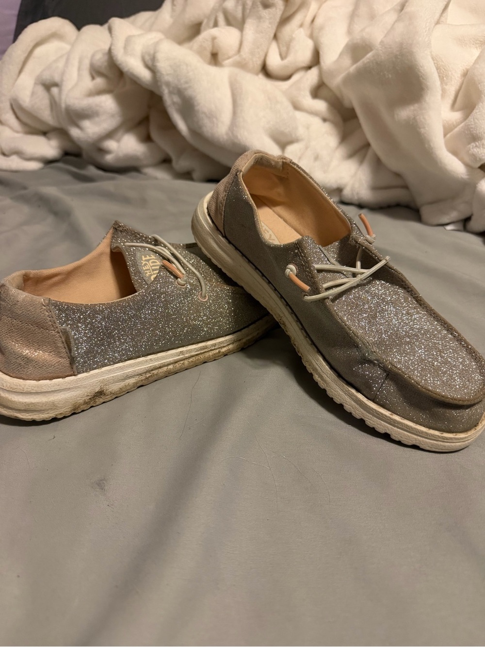 Hey Dude Rose Gold Glitter Slip-On Shoe
